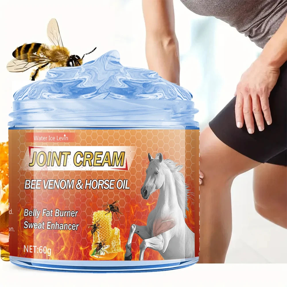 Bee Venom & Horse Oil Joint Cream - Moisturizing Formula with Ginger, Chamomile, and Arnica Extracts, Suitable for Knees, Back, Shoulders, and Neck Muscles - 60g