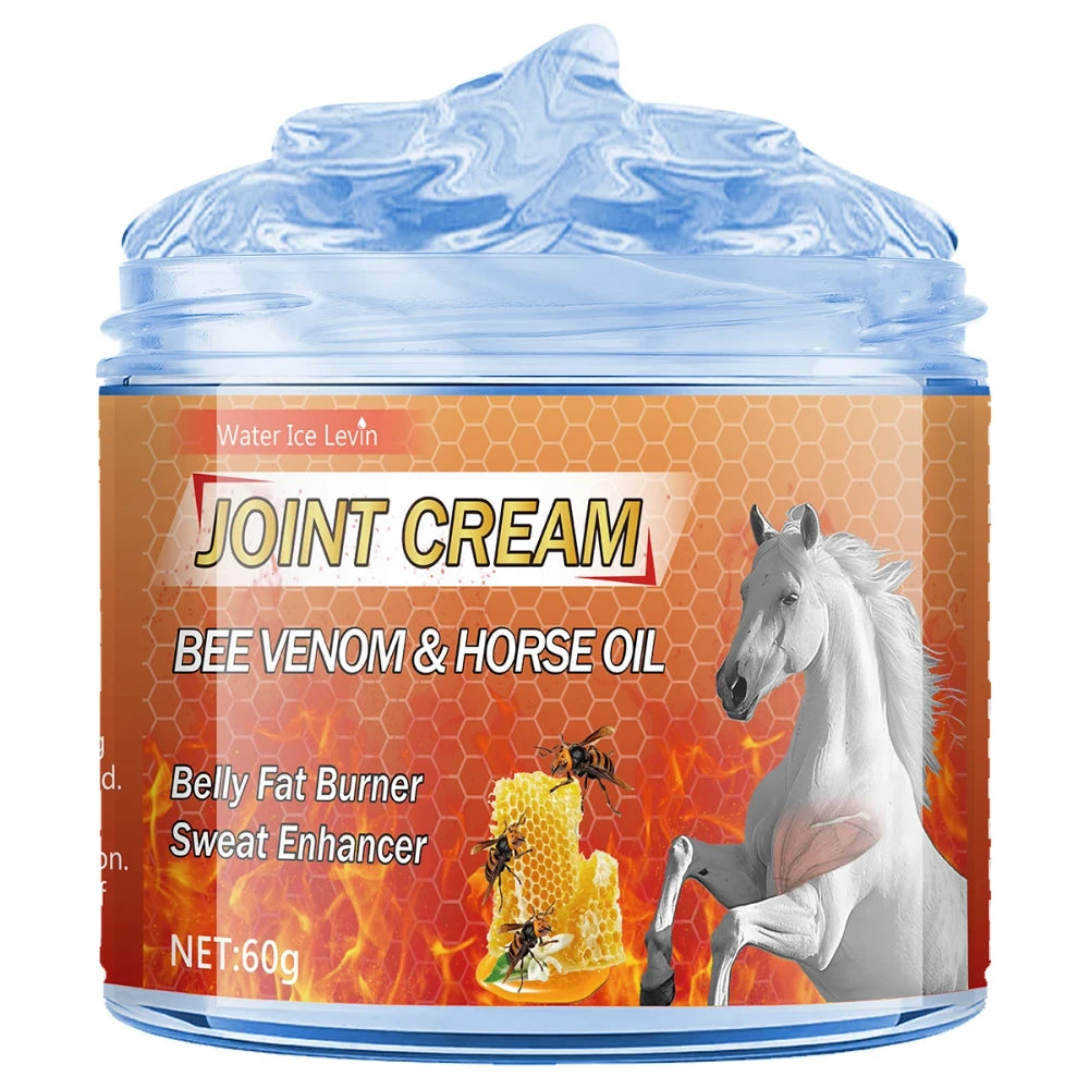 Bee Venom & Horse Oil Joint Cream - Moisturizing Formula with Ginger, Chamomile, and Arnica Extracts, Suitable for Knees, Back, Shoulders, and Neck Muscles - 60g
