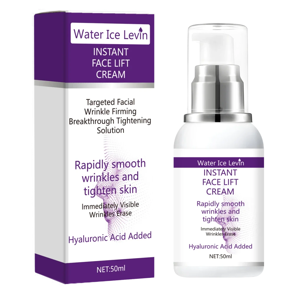 Instant Face Lift Cream with Hyaluronic Acid for Wrinkles. Firming Solution.