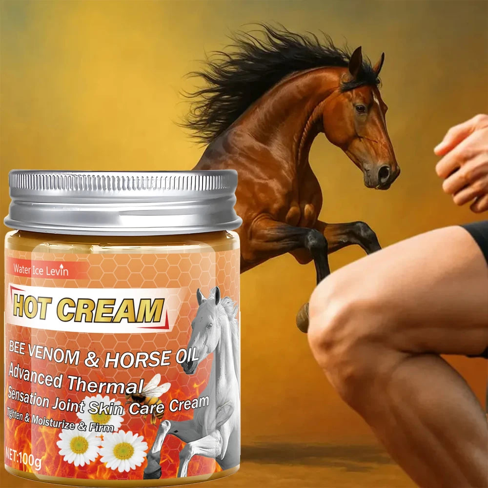 Advanced Thermal Bee Venom & Horse Oil Hot Cream for Joint Skin Care, Tighten & Moisturize & Firm.