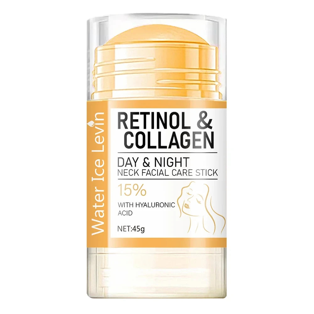 45g Retinol and Collagen Day and Night Neck Cream Facial Stick, Hydrating and Moisturizing, Non-Greasy, Easy to Use, Easy to Absorb, Gentle and Non-Irritating, Deeply Absorbed!