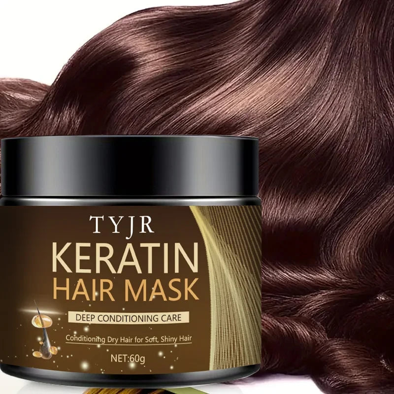 Keratine Magic Hair Mask Protein Straightening Repair Cream for Dry, Frizzy, Damaged Hair Professional Smoothing, Shining, and Deeply Moisturizing Care 60G/30G