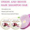 Onion & Biotin Shampoo Bar - 60g, Suitable for All Hair Types, Moisturizing and Smoothing, Rich in Rosemary Extract