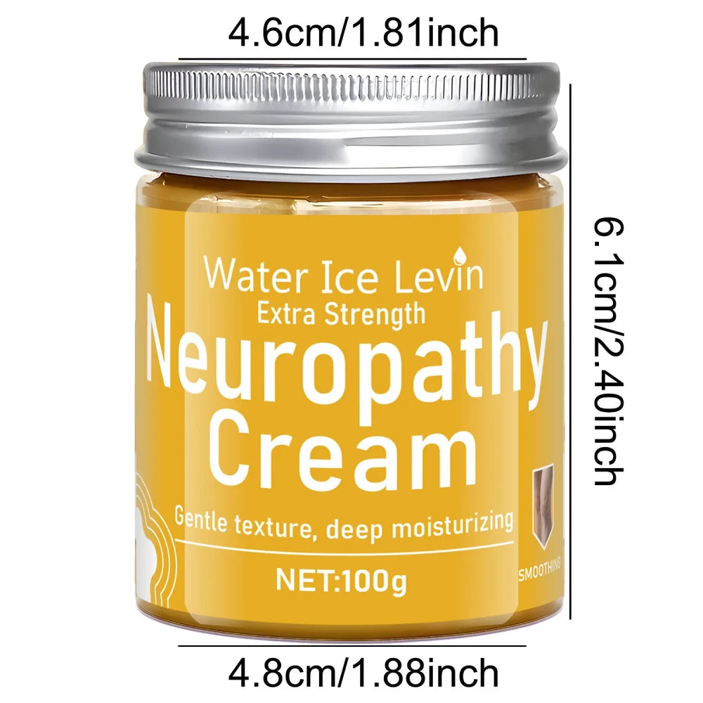Water Ice Levin Extra Strength Neuropathy Cream. Deep-Penetrating, Gentle Moisturizer for Seniors