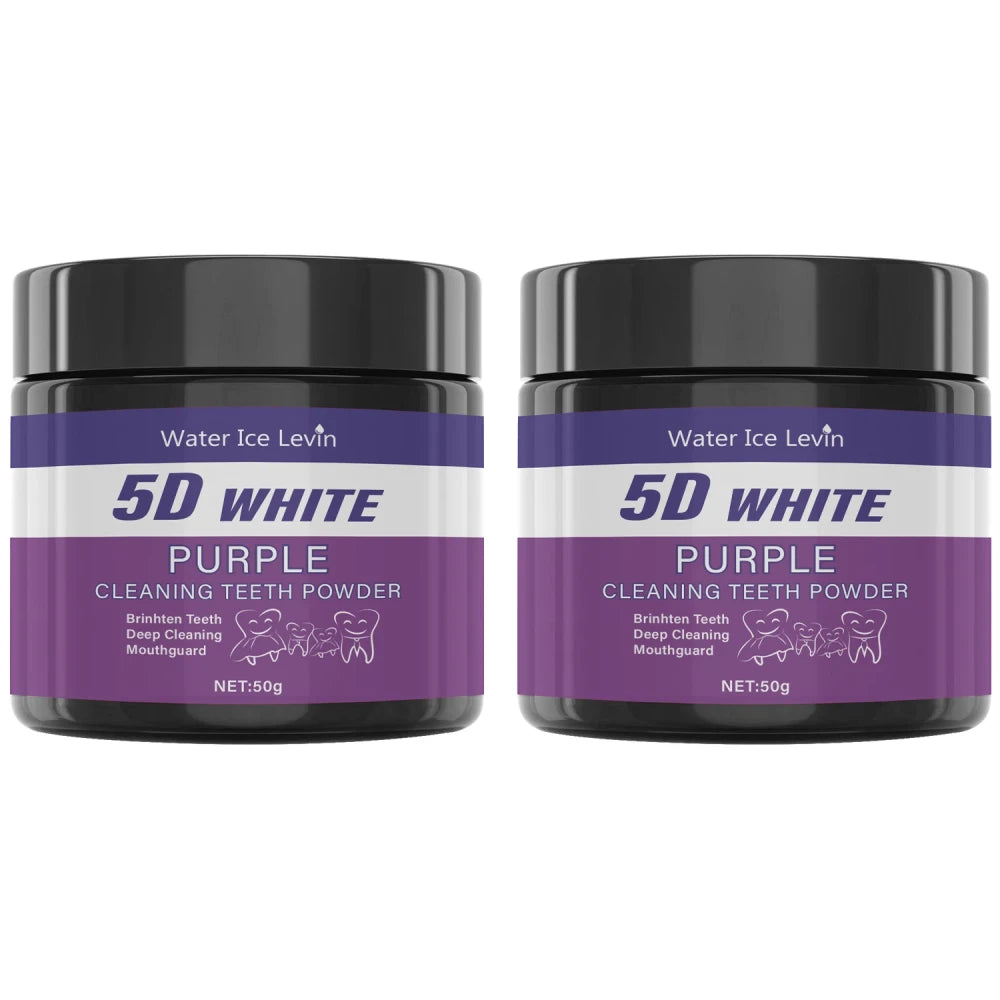 Purple Tooth Cleaning Powder - Sulfate-Free, Deep Cleaning and Polishing, Whitens Teeth in 5 Days, Portable for Daily Use and Travel