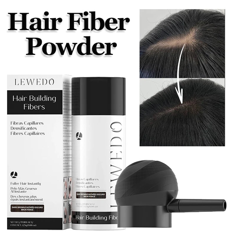 Hair Fiber Kit 25g Hair Building Fibers Unisex Instantly Adds Volume Conceals Thinning Areas for Fuller Hair Powder Nozzle Set