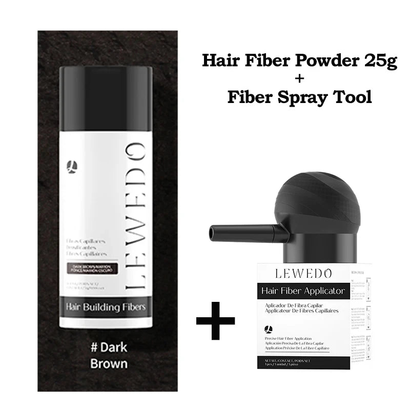 Hair Fiber Kit 25g Hair Building Fibers Unisex Instantly Adds Volume Conceals Thinning Areas for Fuller Hair Powder Nozzle Set