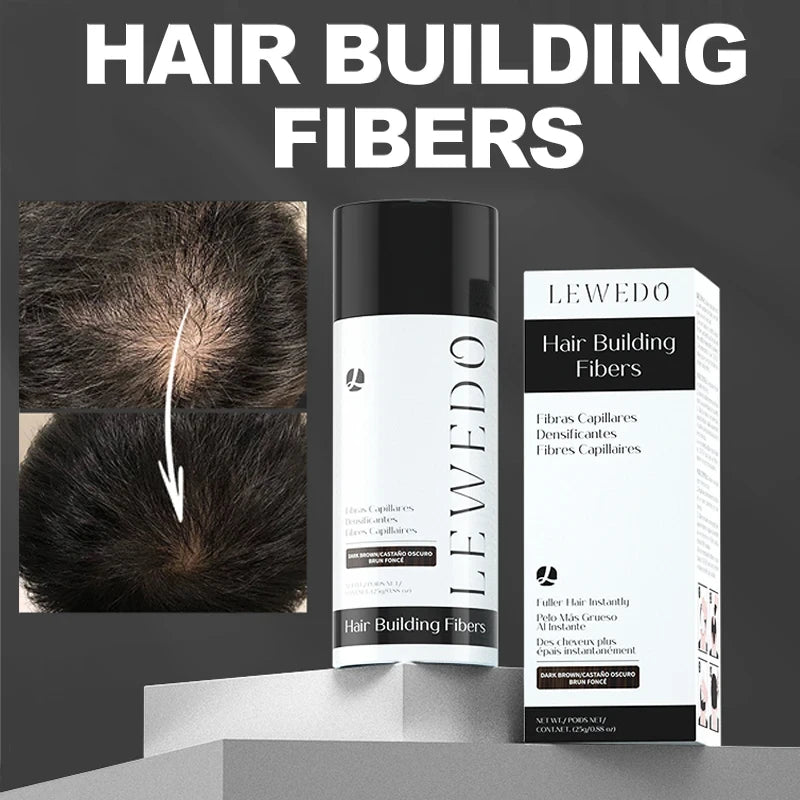 Hair Fiber Kit 25g Hair Building Fibers Unisex Instantly Adds Volume Conceals Thinning Areas for Fuller Hair Powder Nozzle Set