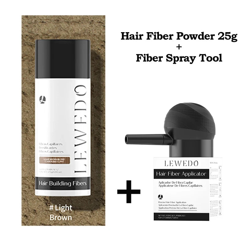 Hair Fiber Kit 25g Hair Building Fibers Unisex Instantly Adds Volume Conceals Thinning Areas for Fuller Hair Powder Nozzle Set