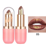 Metallic Violet Chameleon Lipstick Color Changing Matte Glitter Diamond Waterproof Pearl Shine Lip Gloss Sexy Makeup Halloween