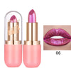 Metallic Violet Chameleon Lipstick Color Changing Matte Glitter Diamond Waterproof Pearl Shine Lip Gloss Sexy Makeup Halloween