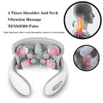 Vibration Neck Masssger Rechargeable Low Frequency Pulse Cervical Massager Smart Electric Neck Massager Red Light Massage