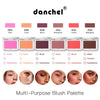 2pcs Matte Embossed Blush & Brush Long Lasting High Pigmented Multi-Purpose Blush Palette Pink Natural Color Rendering Cosmetics