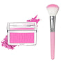 2pcs Matte Embossed Blush & Brush Long Lasting High Pigmented Multi-Purpose Blush Palette Pink Natural Color Rendering Cosmetics
