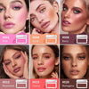 2pcs Matte Embossed Blush & Brush Long Lasting High Pigmented Multi-Purpose Blush Palette Pink Natural Color Rendering Cosmetics