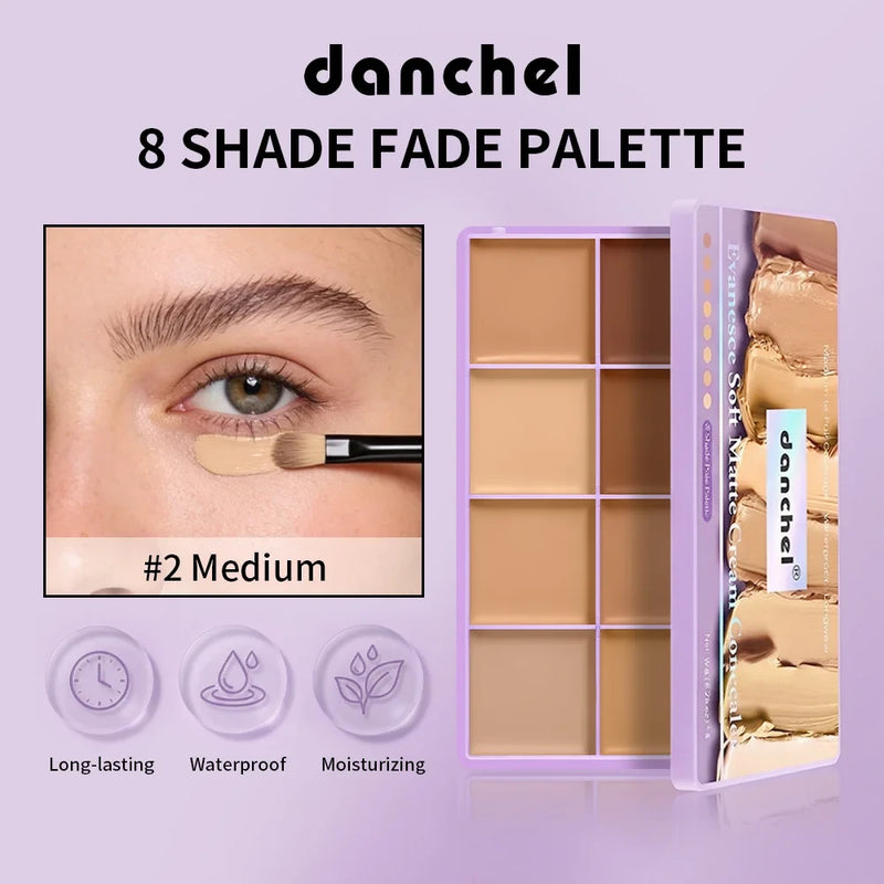 8 Shade Cream Concealer Palette Waterproof Full Coverage Multi-Function Cream Blemishes & Cover Long-Lasting Korean Makeup