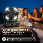 coldSky 20000mAh Camping Fan with 4 LED Lights and Remote Control 8 Speed Adjustable Rechargeable Outdoor Fan for Tent Fishing