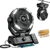 coldSky 20000mAh Camping Fan with 4 LED Lights and Remote Control 8 Speed Adjustable Rechargeable Outdoor Fan for Tent Fishing