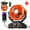 coldSky 20000mAh Camping Fan with 4 LED Lights and Remote Control 8 Speed Adjustable Rechargeable Outdoor Fan for Tent Fishing