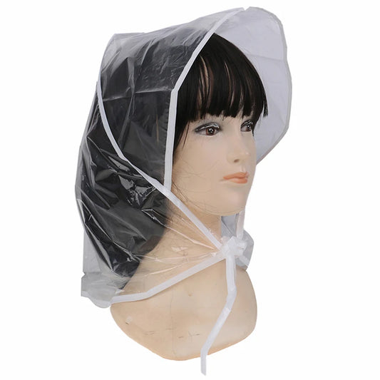 1Pcs Protect Hairstyle Rain Hat Plastic Bonnet For Women And Lady Clear Keep You Hair Looking Perfect Even After A Rain Shower
