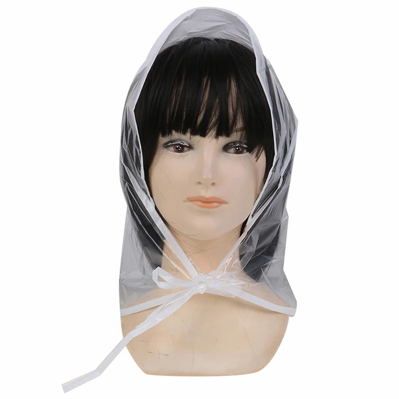 1Pcs Protect Hairstyle Rain Hat Plastic Bonnet For Women And Lady Clear Keep You Hair Looking Perfect Even After A Rain Shower